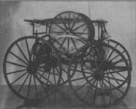 This 1835 volunteer fire company's hose cart from Cleveland was decorated with sterling silver fitting to reflect their status. (From the collections of Henry Ford Museum & Greenfield Village)