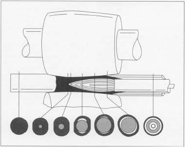 Seamless pipe is manufactured using a process that heats and molds a solid billet into a cylindrical shape and then rolls it until it is stretched and hollowed. Since the hollowed center is irregularly shaped, a bullet-shaped piercer point is pushed through the middle of the billet as it is being rolled.