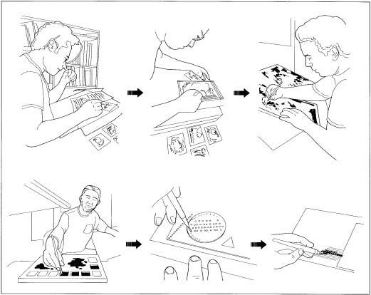 Creating a comic book is a detailed process that includes drafting the plot, designing thumbnail sketches and then the original drawings, and finally adding color and lettering.