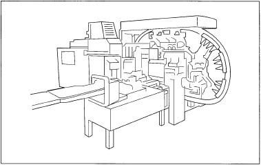 An example of a fully automated ice cream cone maker.