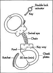 A standard handcuff set.